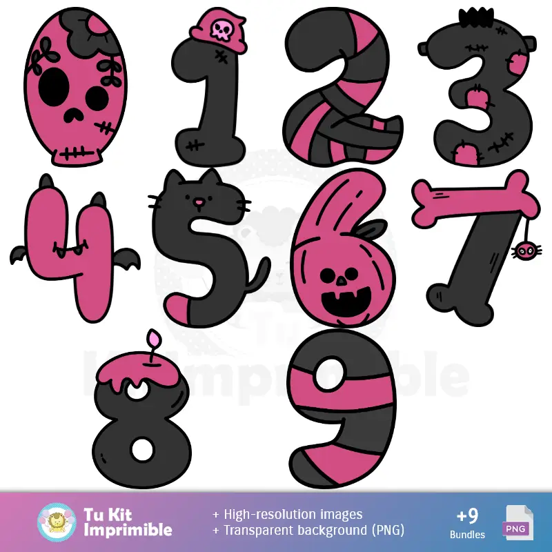 Números Temáticos | Fondos Kuromi - Papeles Digitales para Decoración