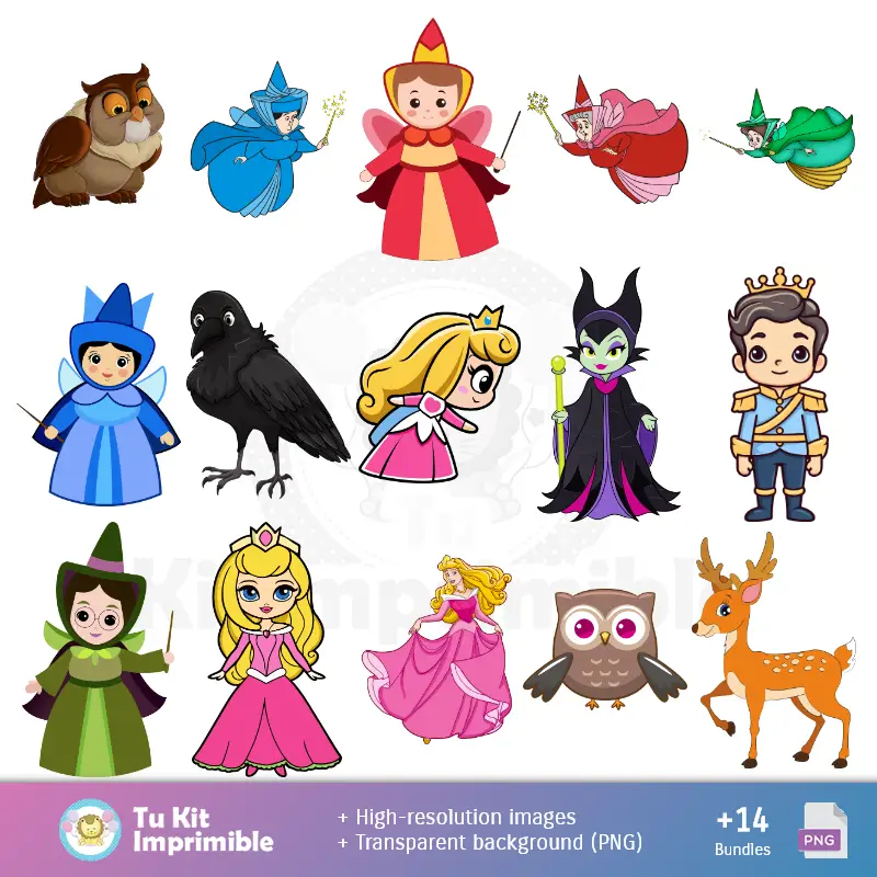 Personajes | Fondos La Bella Durmiente - Papeles Digitales para Decoración