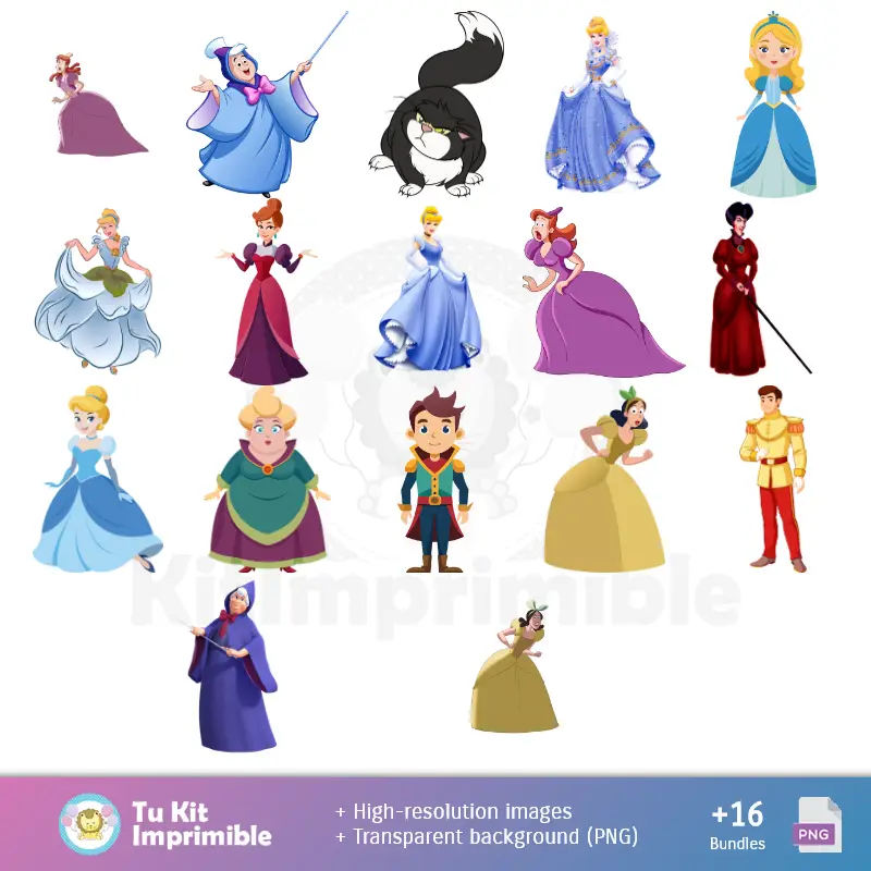 Personajes | Fondos La Cenicienta - Papeles Digitales para Decoración