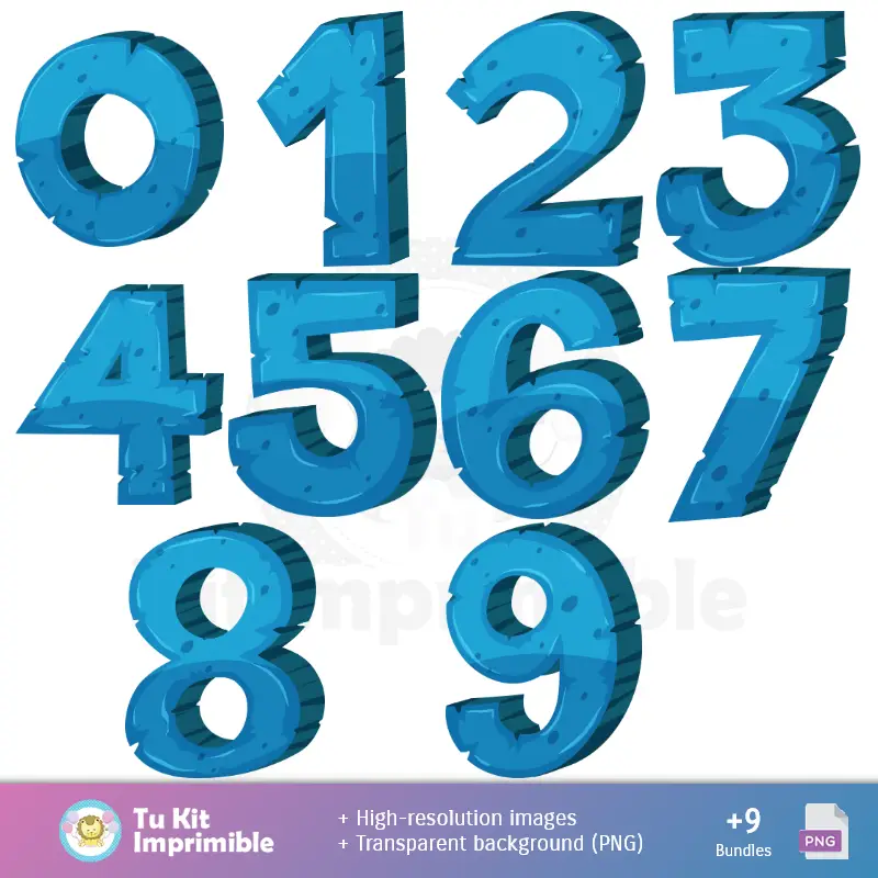 Números Temáticos | Fondos La Era de Hielo - Papeles Digitales para Decoración