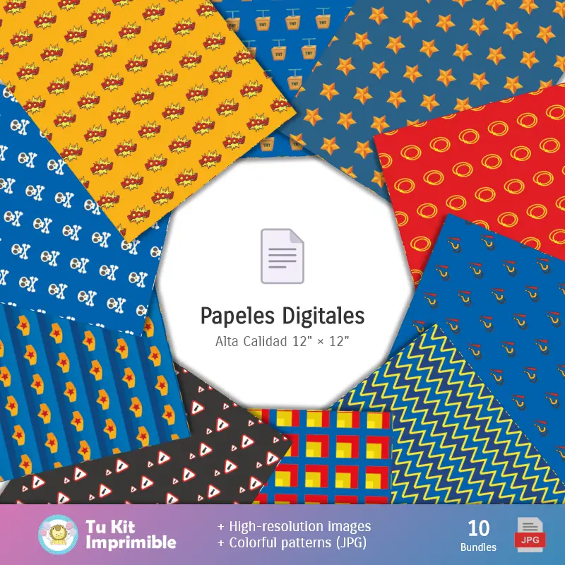 Collages | Fondos La Mujer Maravilla - Papeles Digitales para Decoración