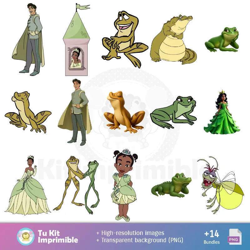 Personajes | Fondos La Princesa y El Sapo - Papeles Digitales para Decoración