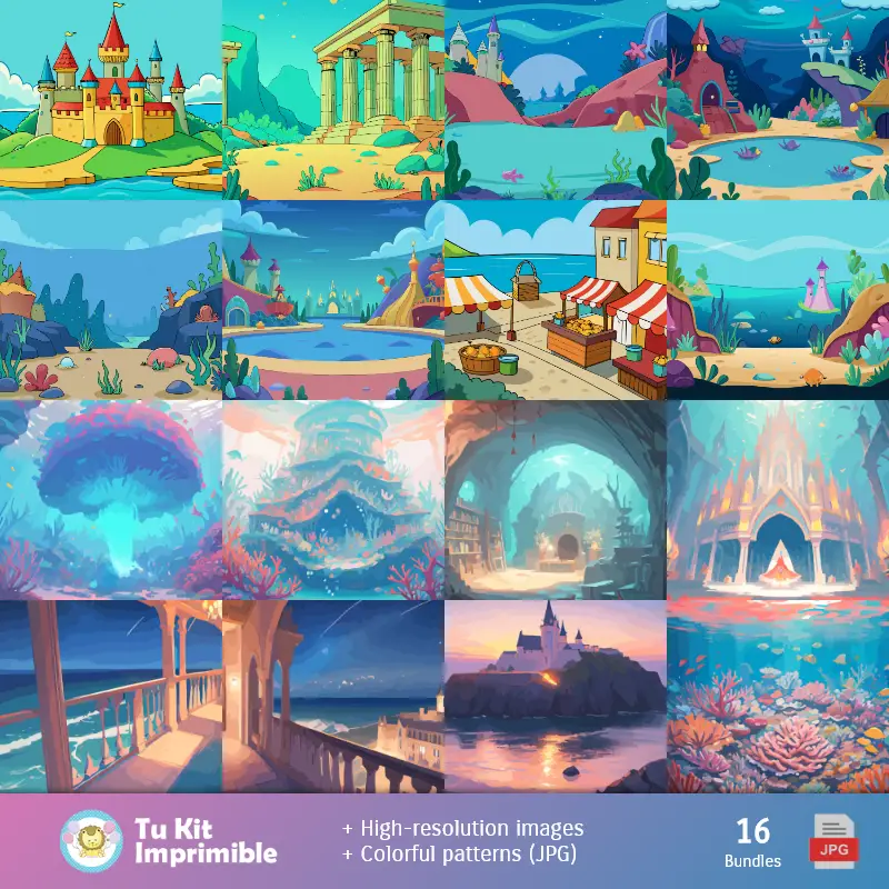 Fondos | Fondos La Sirenita Ariel - Papeles Digitales para Decoración