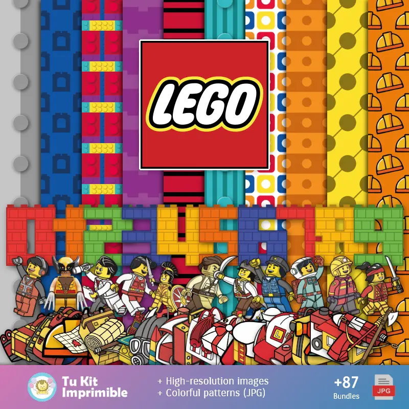 Números Temáticos | Fondos Lego - Papeles Digitales para Decoración