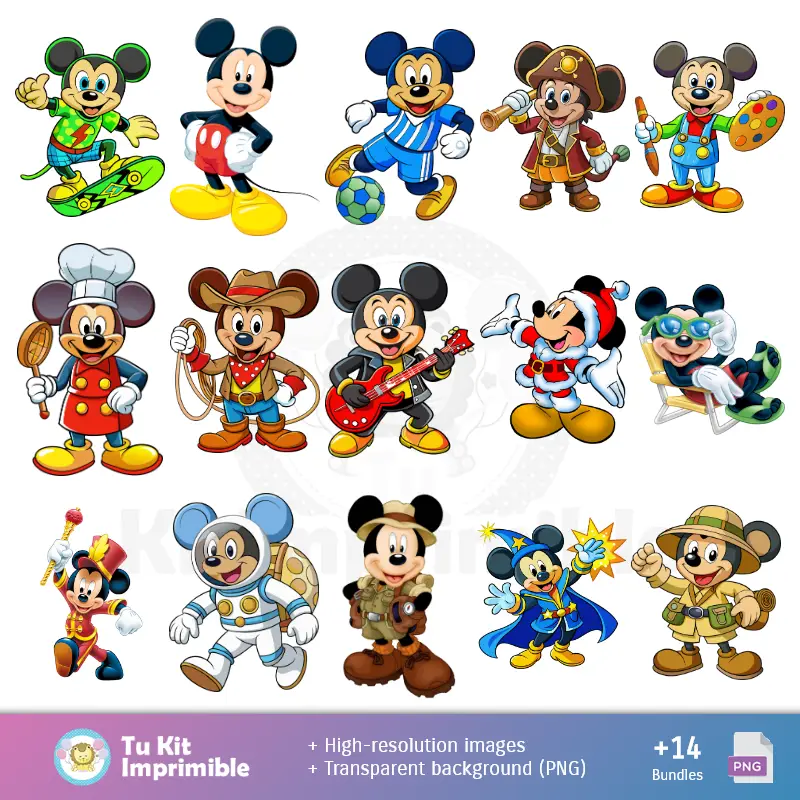 Personajes | Fondos Mickey Mouse - Papeles Digitales para Decoración