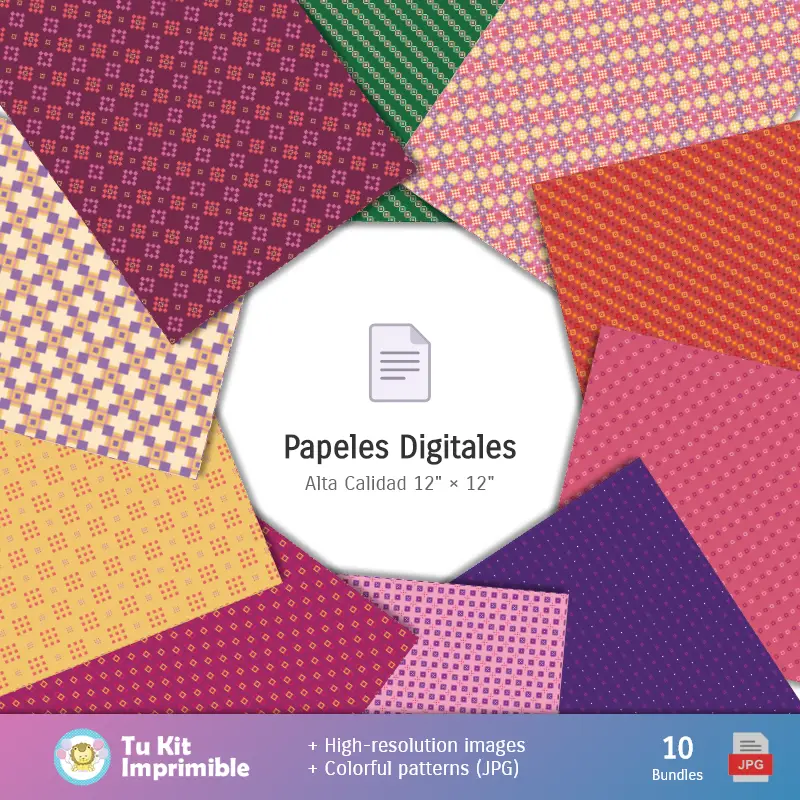 Collages | Fondos Minecraft - Papeles Digitales para Decoración