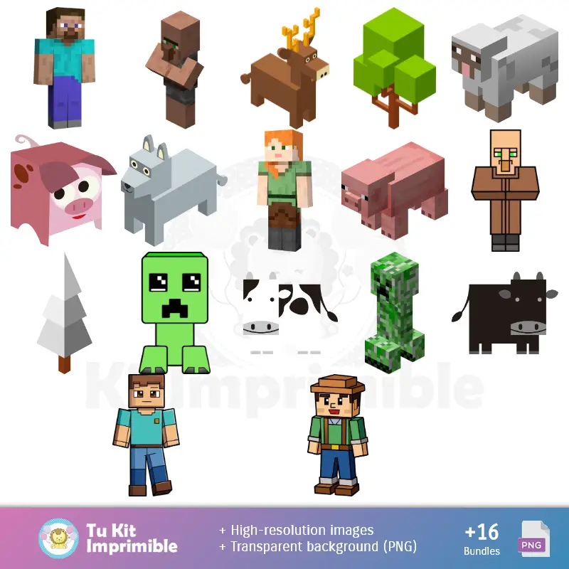 Fondos Minecraft - Papeles Digitales para Decoración