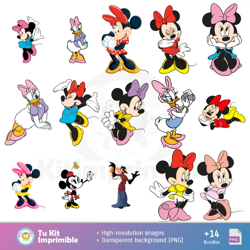 Personajes | Fondos Minnie Mouse - Papeles Digitales para Decoración