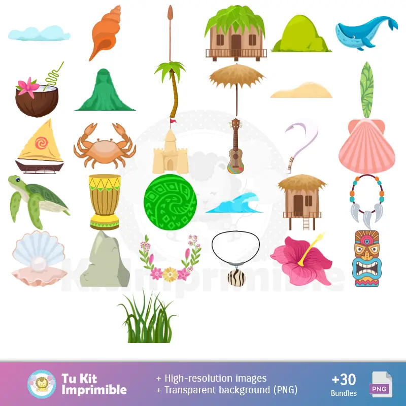 Accesorios | Fondos Moana - Papeles Digitales para Decoración