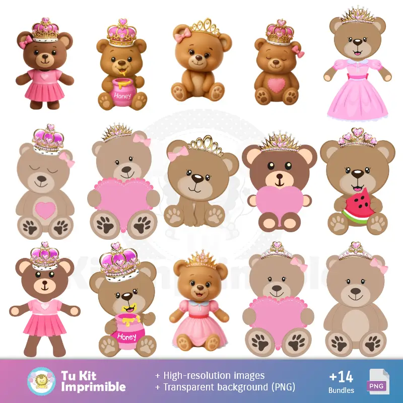 Personajes | Fondos Osita Rosa - Papeles Digitales para Decoración