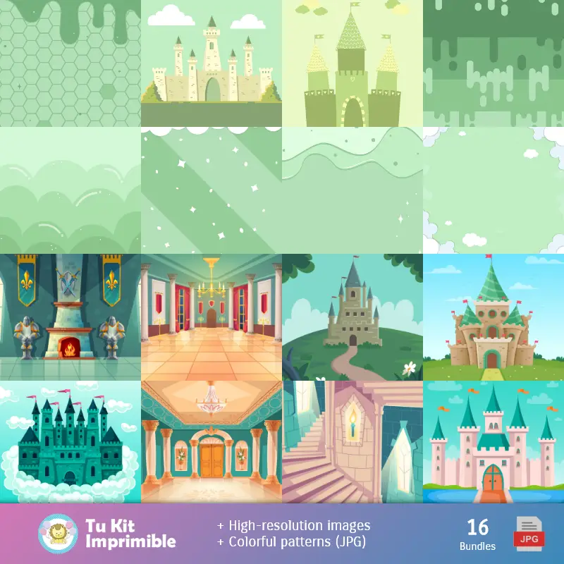 Fondos | Fondos Osito Príncipe Verde - Papeles Digitales para Decoración