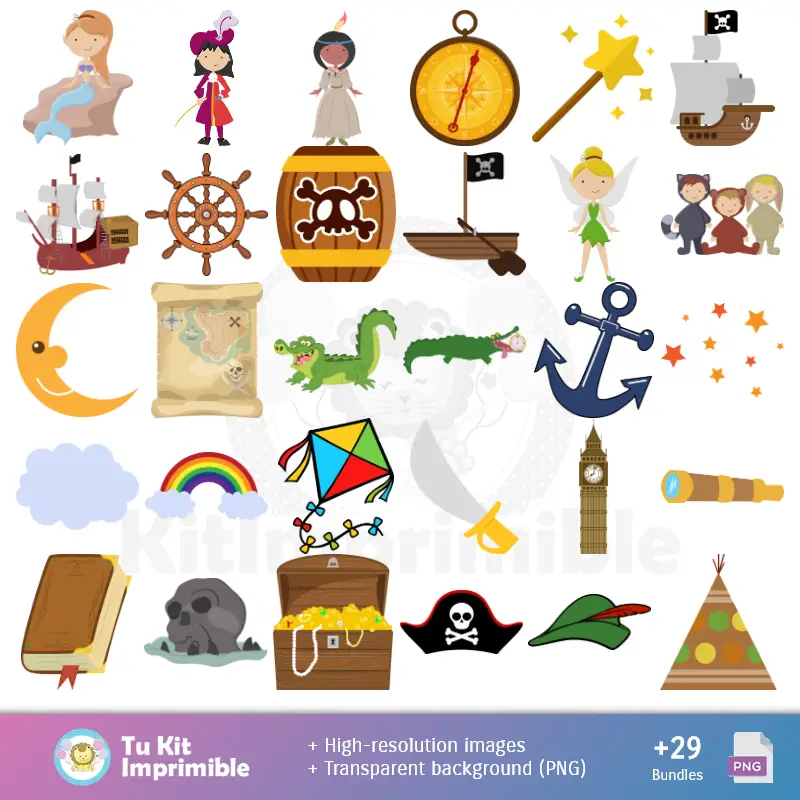 Accesorios | Fondos Peter Pan - Papeles Digitales para Decoración