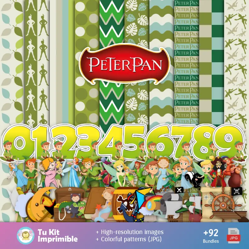 Fondos Peter Pan - Papeles Digitales para Decoración