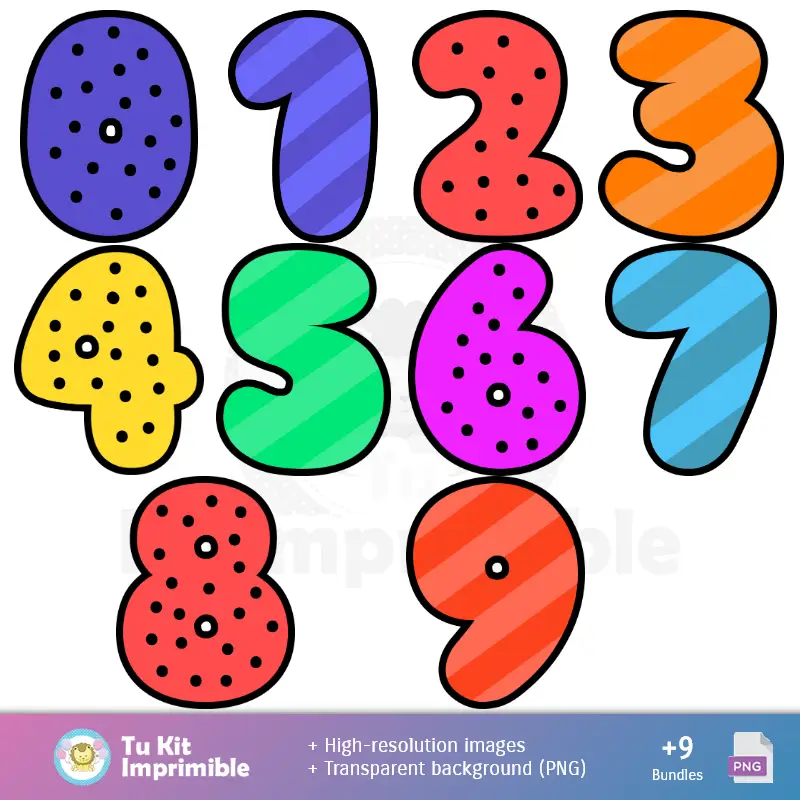 Números Temáticos | Fondos Pool Party - Papeles Digitales para Decoración