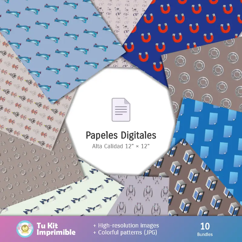 Collages | Fondos Robots - Papeles Digitales para Decoración