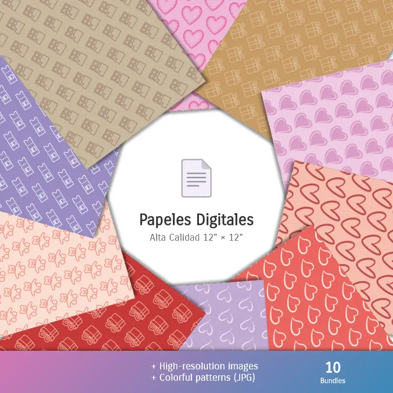 Collages | Fondos San Valentín - Papeles Digitales para Decoración