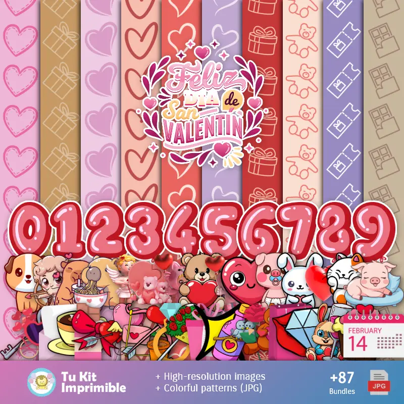 Fondos San Valentín - Papeles Digitales para Decoración