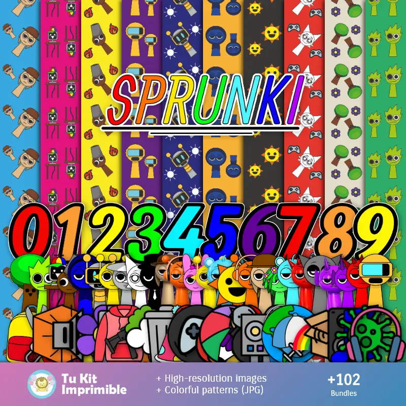 Fondos Sprunki - Papeles Digitales para Decoración