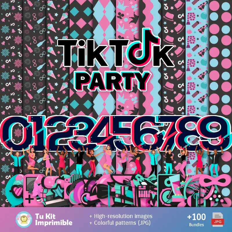 Fondos TikTok Party - Papeles Digitales para Decoración