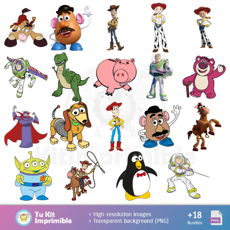 Personajes | Fondos Toy Story - Papeles Digitales para Decoración