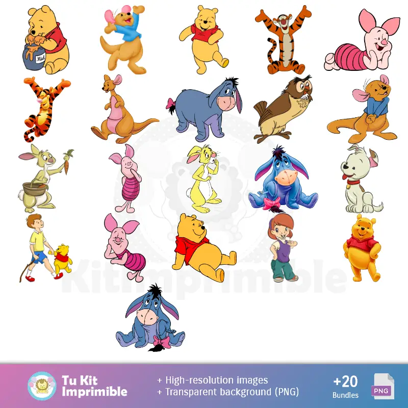 Personajes | Fondos Winnie the Pooh - Papeles Digitales para Decoración