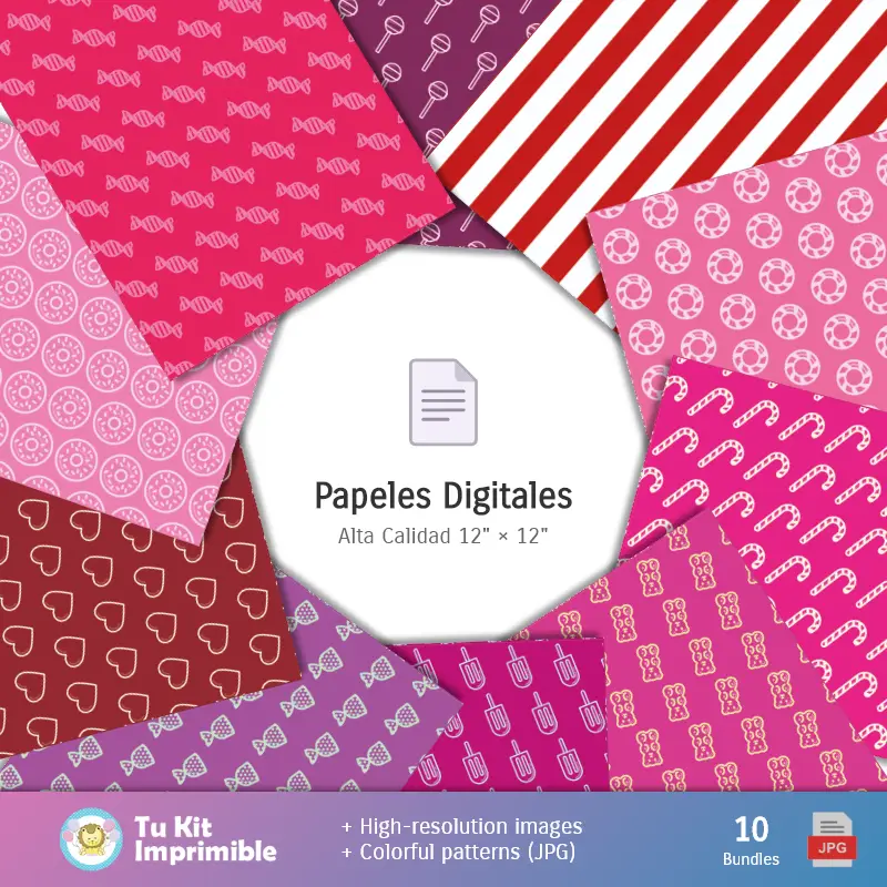 Números Temáticos | Fonds Candyland - Papiers de décoration numérique