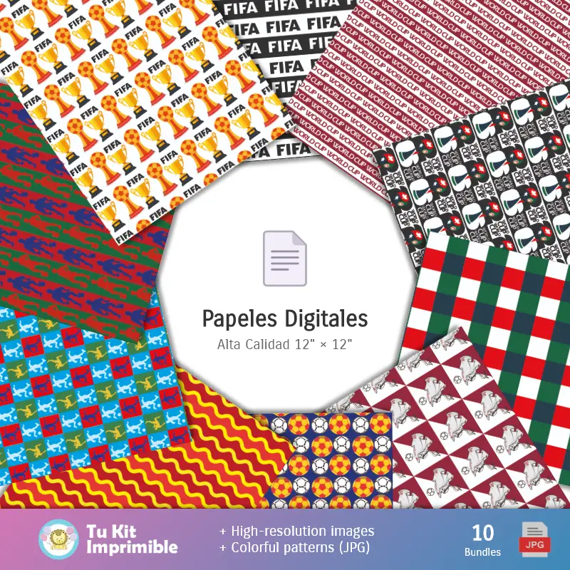 Collages | Fonds d'écran Coupe du Monde - Papiers numériques décoratifs