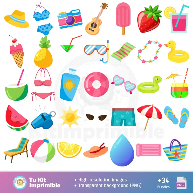 Accesorios | Fonds d'écran pour pool party - Papiers numériques décoratifs