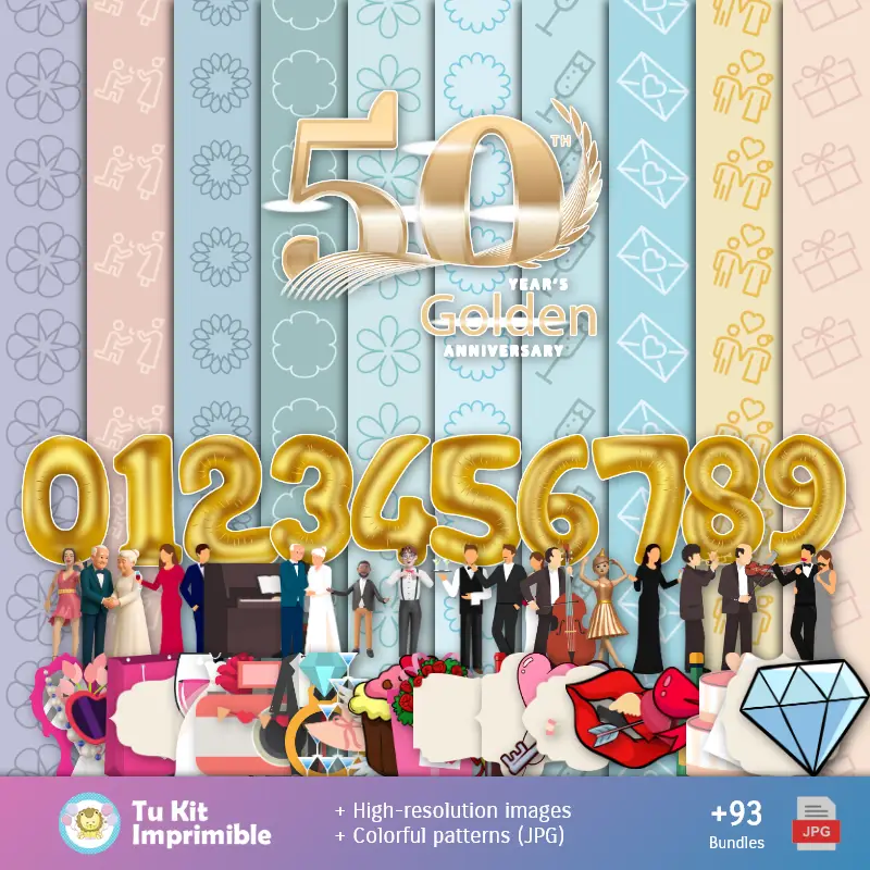 Fondos | Fonds d'anniversaire 50 ans - Papiers numériques