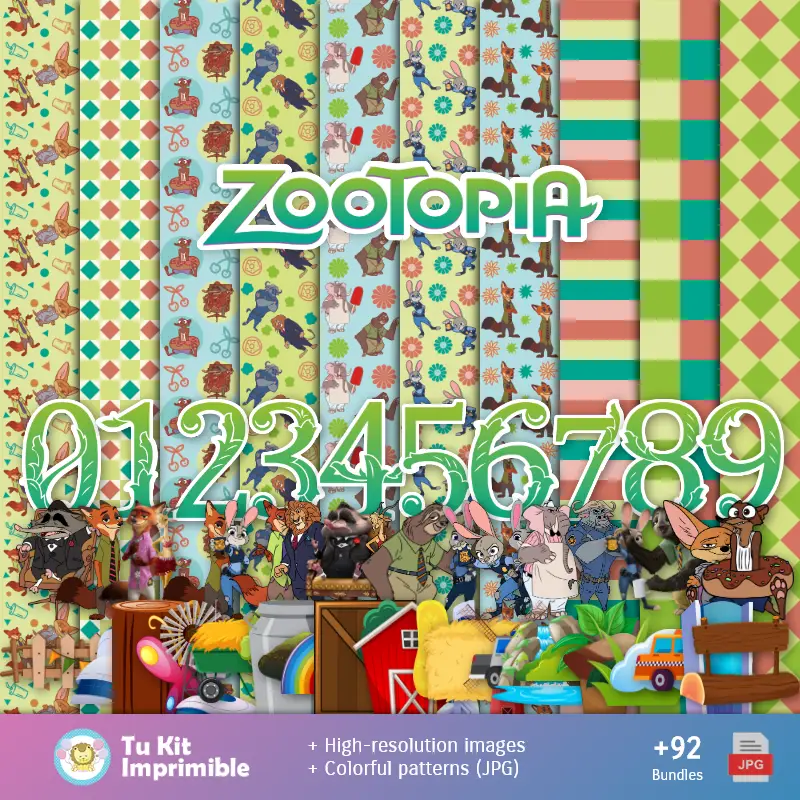 Fonds d'écran Zootopie - Papiers de décoration numérique
