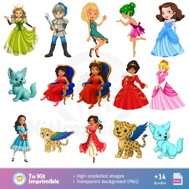 Personajes | Fonds Elena de Avalor - Papiers de décoration numériques
