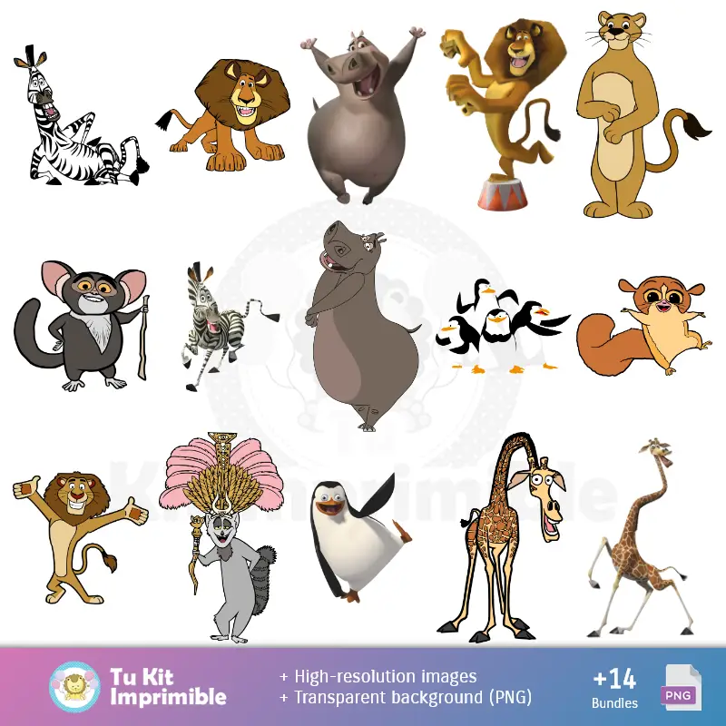 Personajes | Fonds Madagascar - Papiers numériques