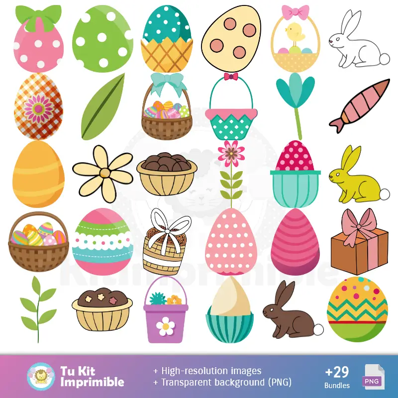 Accesorios | Fonds Rabbit de Pâques - Papiers numériques