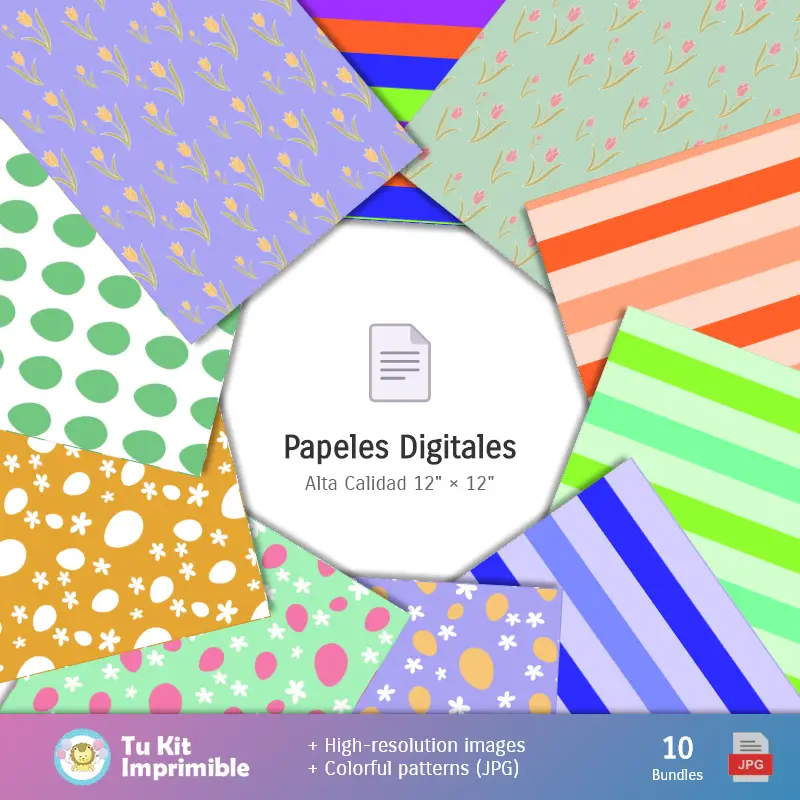 Collages | Fonds Rabbit de Pâques - Papiers numériques