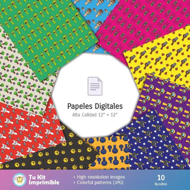 Collages | Fonds Sprunki - Papiers numériques décoratifs