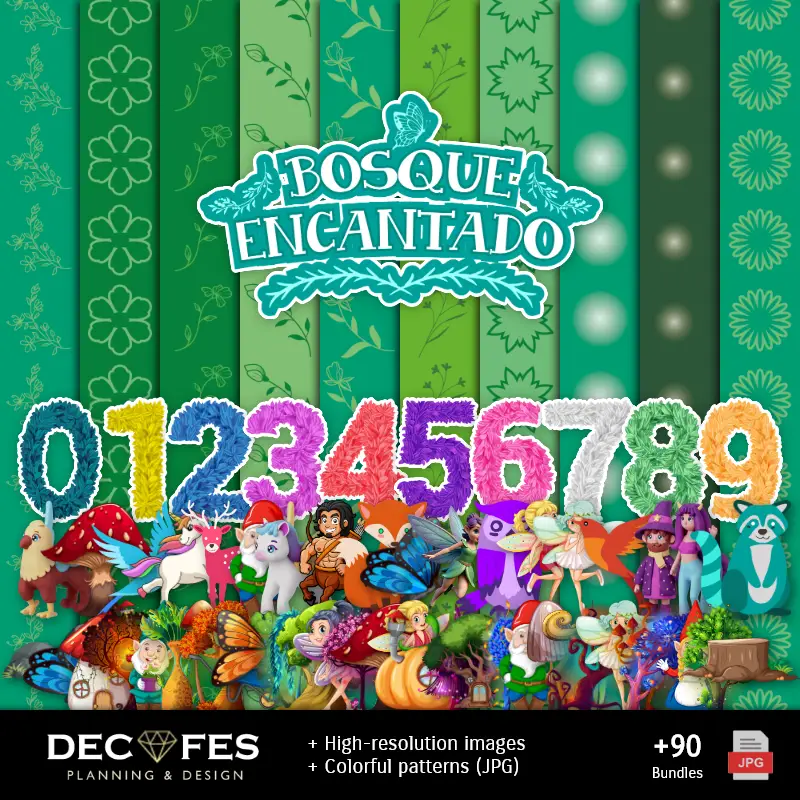 Forêt enchantée Scrapbook - Conceptions imprimables pour les manuels