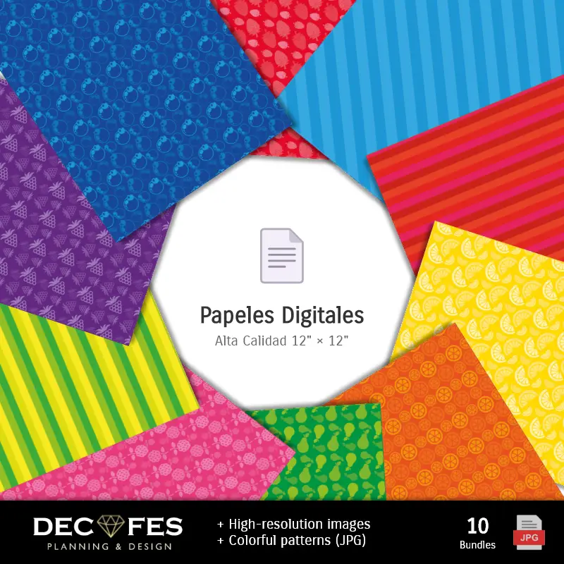 Collages | Papel Digital Frutillita - Imprimíveis para Scrapbook e DIY