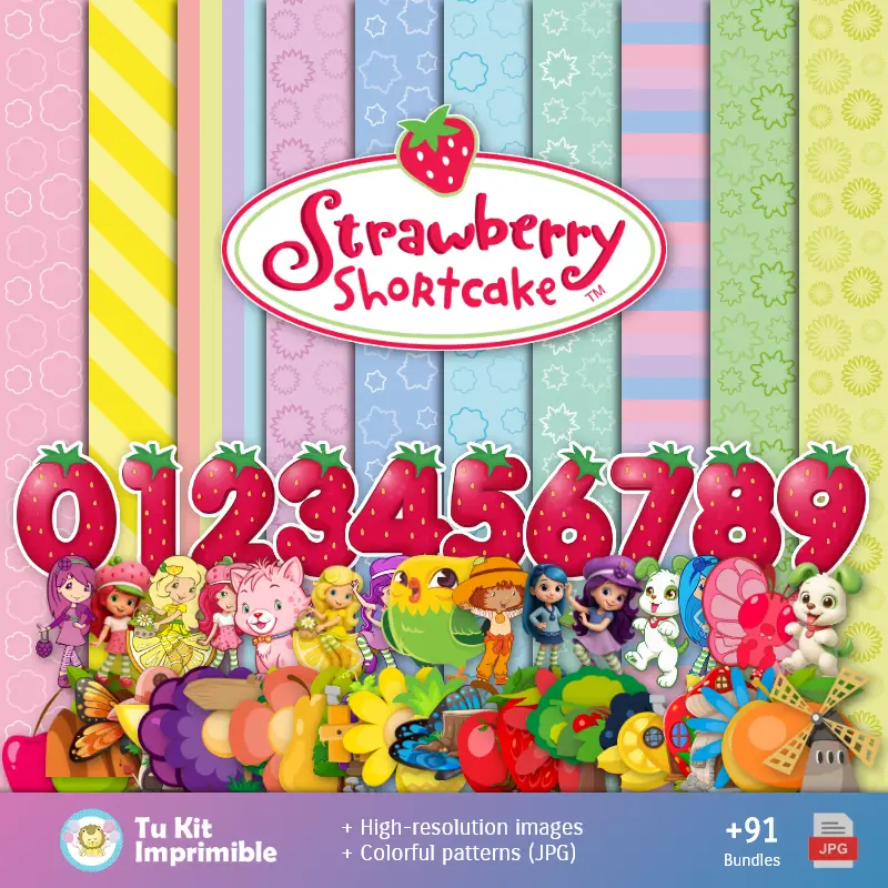 Personajes | Modelli di Frutillita e Textures - Scrapbook e Kit di Partito