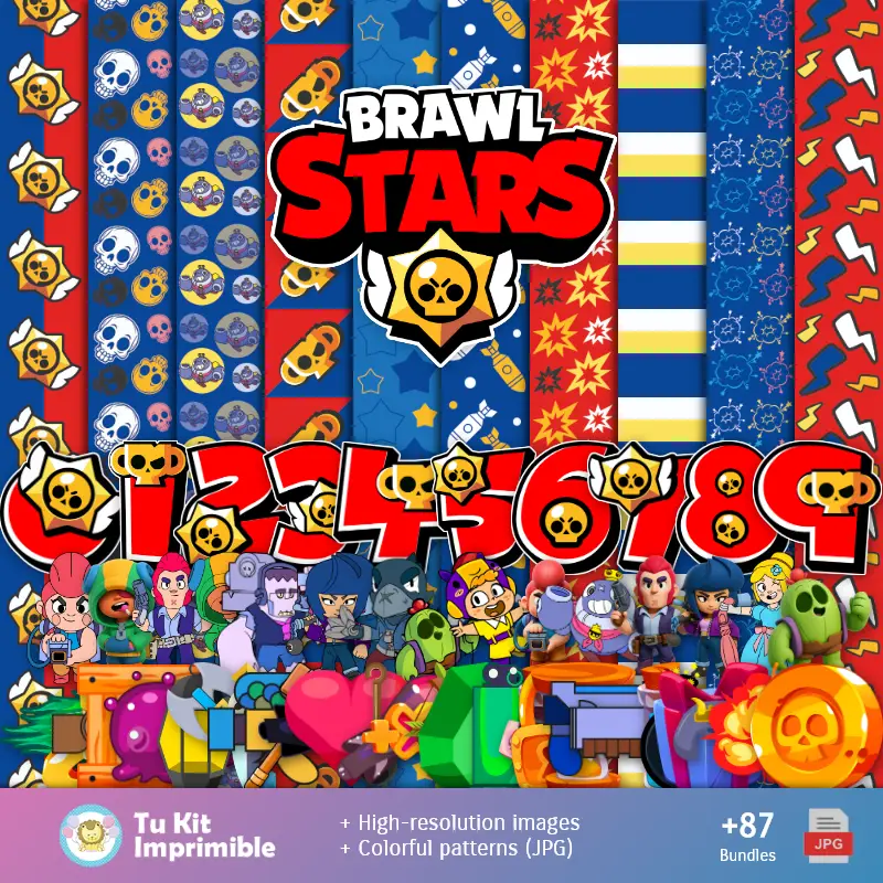 Fondos | Brawl Stars 背景 - 装饰数字纸