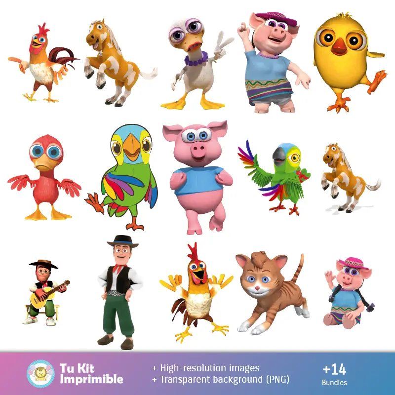 Personajes | Fundos da Fazenda Zenon - Papéis Digitais para Decoração