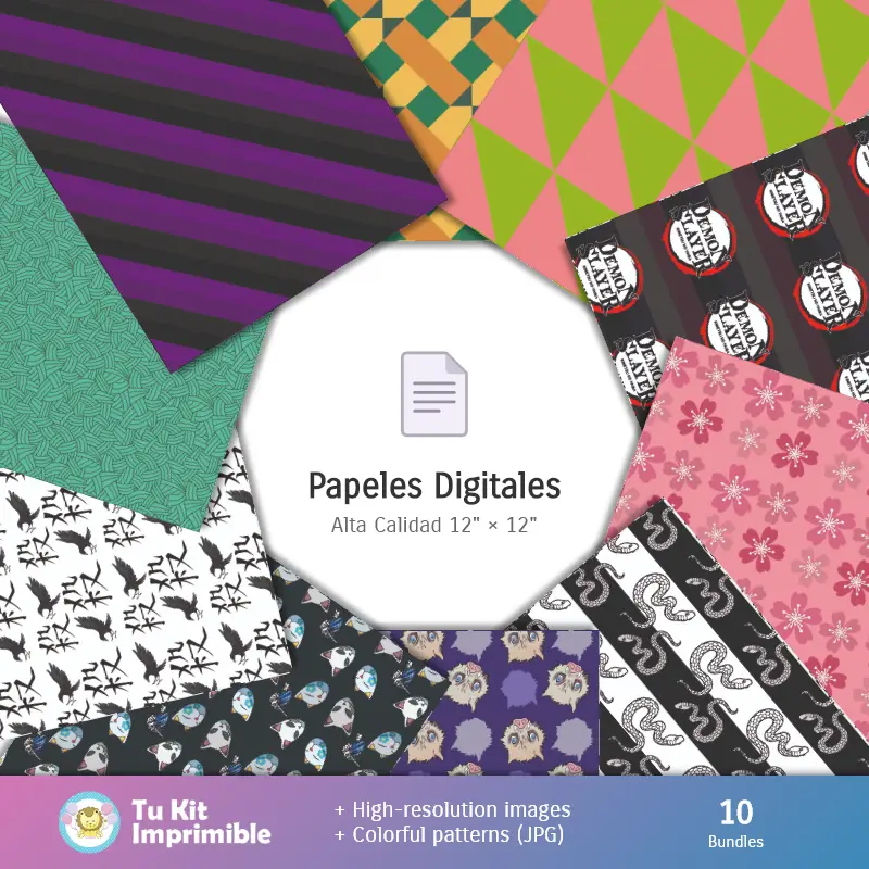 Collages | Fundos de Demon Slayer - Papéis de Parede Digitais para Decoração