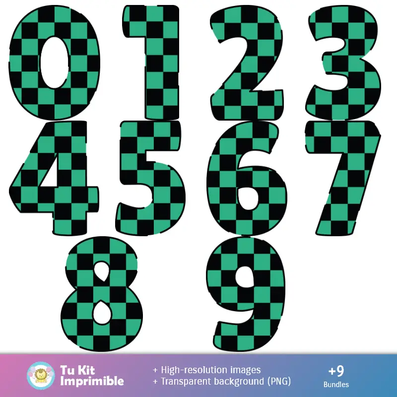 Números Temáticos | Fundos de Demon Slayer - Papéis de Parede Digitais para Decoração