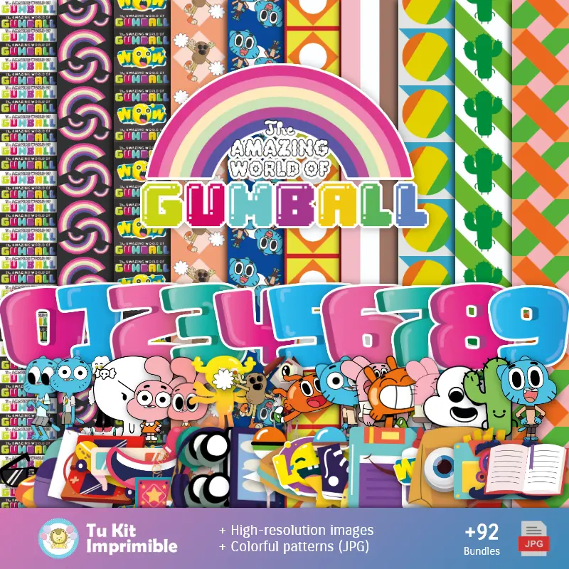 Fundos digitais do Incrível Mundo de Gumball - Papéis para decoração
