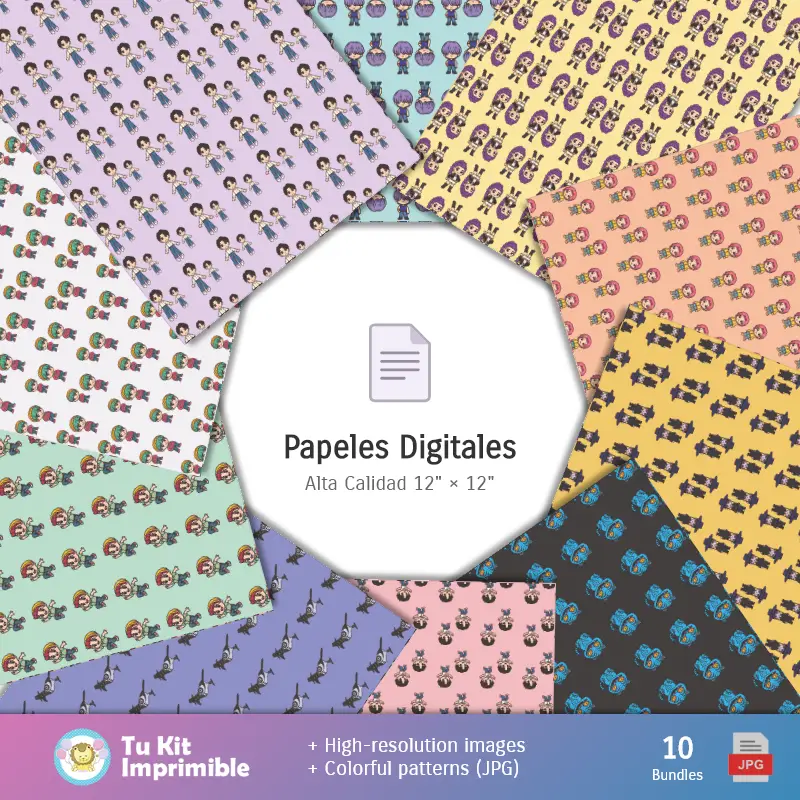 Collages | Fundos digitais para meninos da Saja - Papéis para decoração