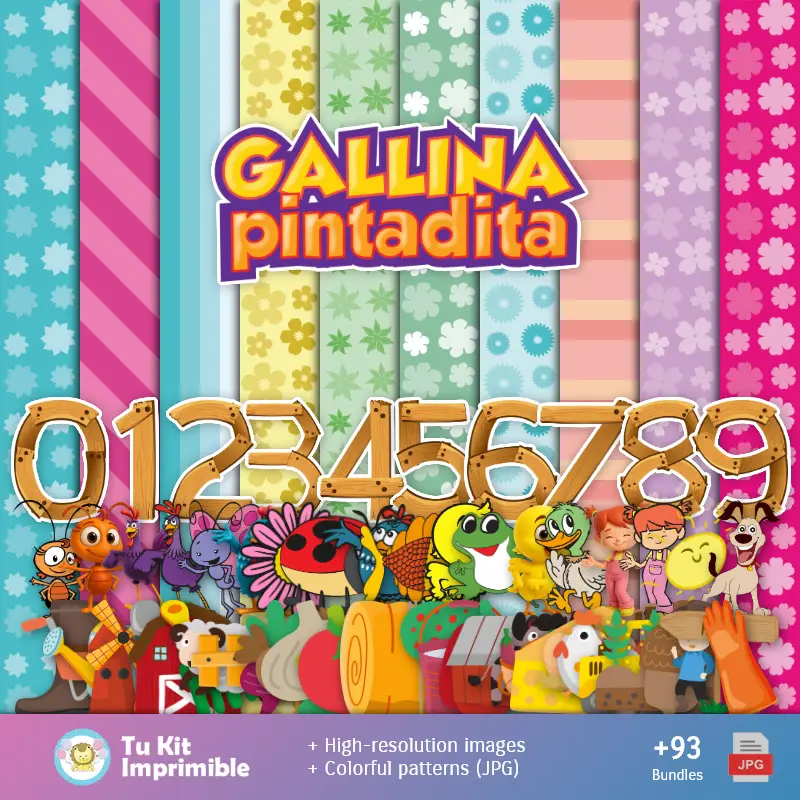 Números Temáticos | 墙纸 Gallinita Pintadita - 数字装饰文件