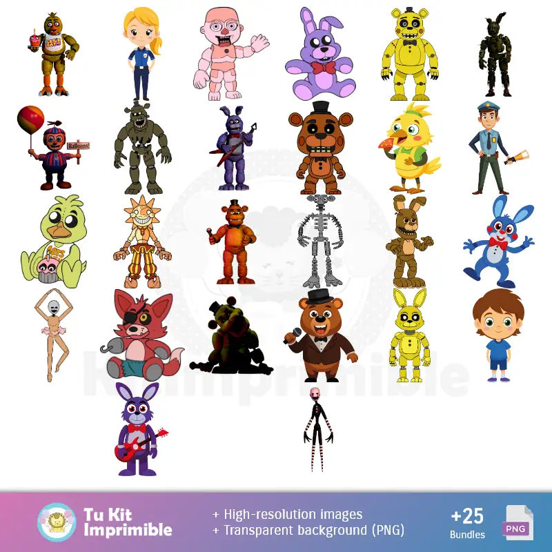 Personajes | Cinque notti a Freddy's - Digital Decor Papers