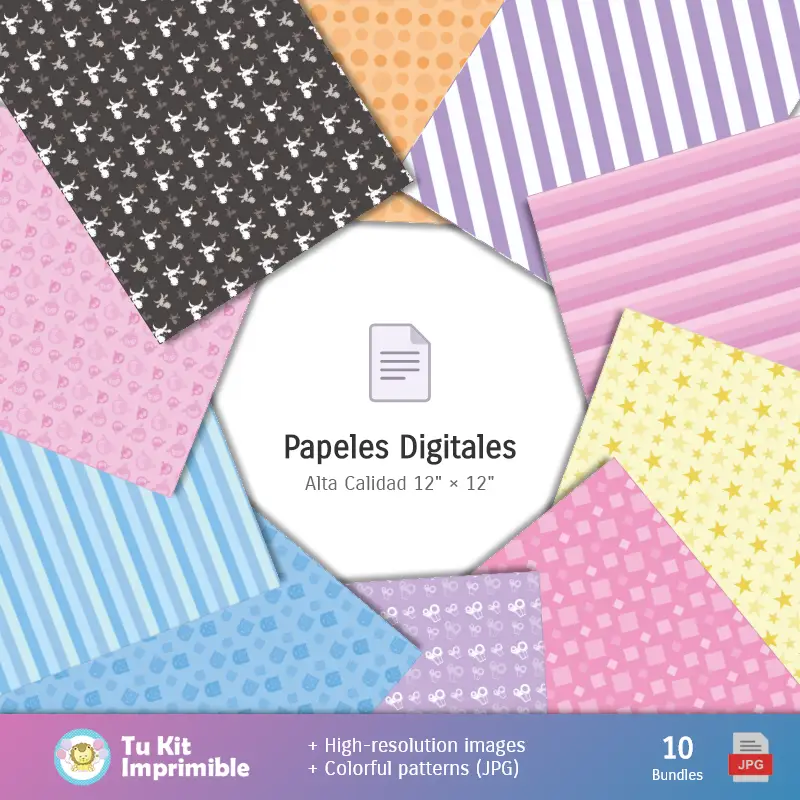 Gallinita Pintadita patterns and Textures - Scrapbook and Party Kits