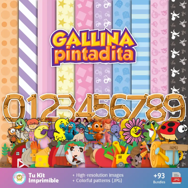 Gallinita Pintadita पैटर्न और बनावट - स्क्रैपबुक और पार्टी किट