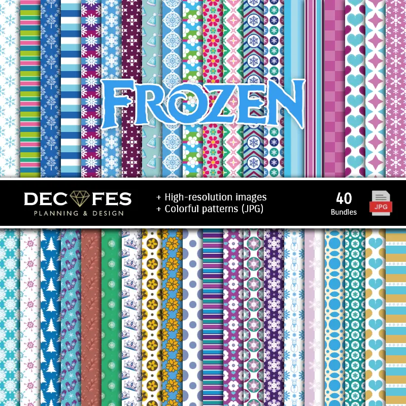 Fondos | Frozen Digital Paper Set - Fontane per Fiesta e Scrapbooking