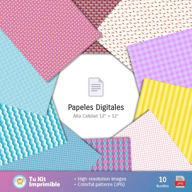 Números Temáticos | Fundos Doutora Juguetes - Papeles Digitales para Decoração